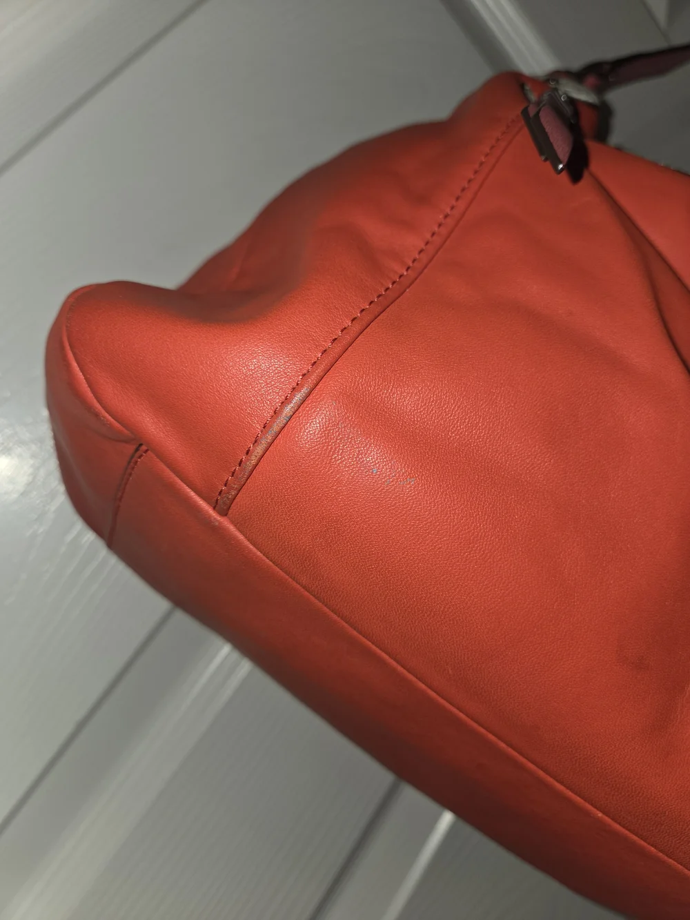 Coach Coral Leather Shoulder Hobo with Cream Accent - Picture 3 of 12